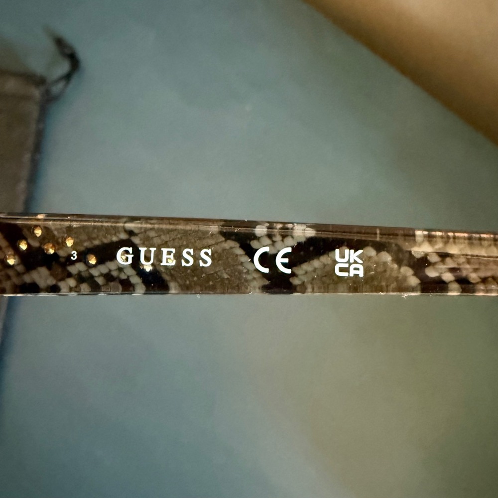 Guess Womens Brown Snakeskin‎ Rhinestone Butterfly Sunglasses GF0383 45F 57mm - Picture 4 of 7